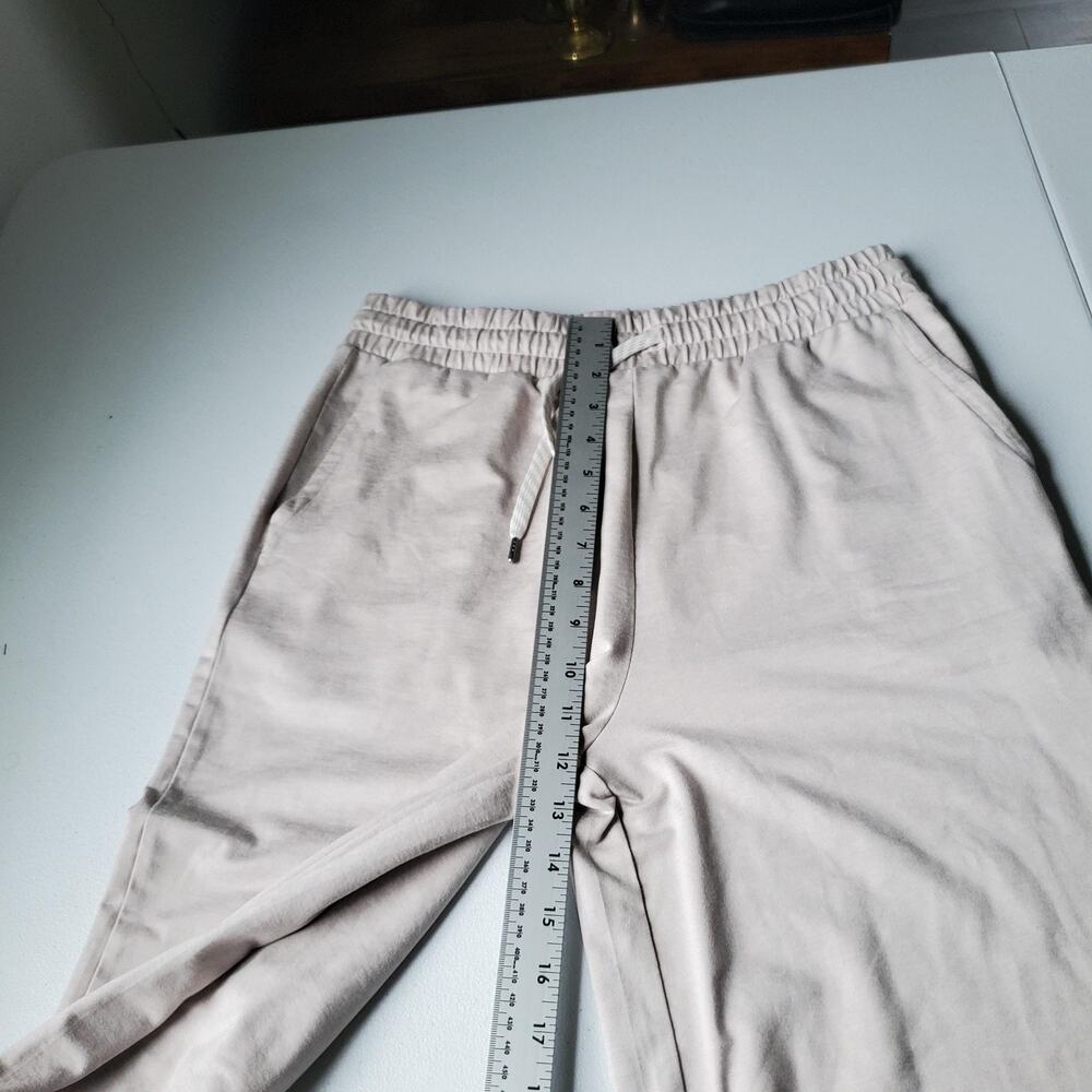 Vuori Halo Essential Wide Leg Pants Women Medium Ecru Beige Elastic Waist Lounge - Picture 7 of 10
